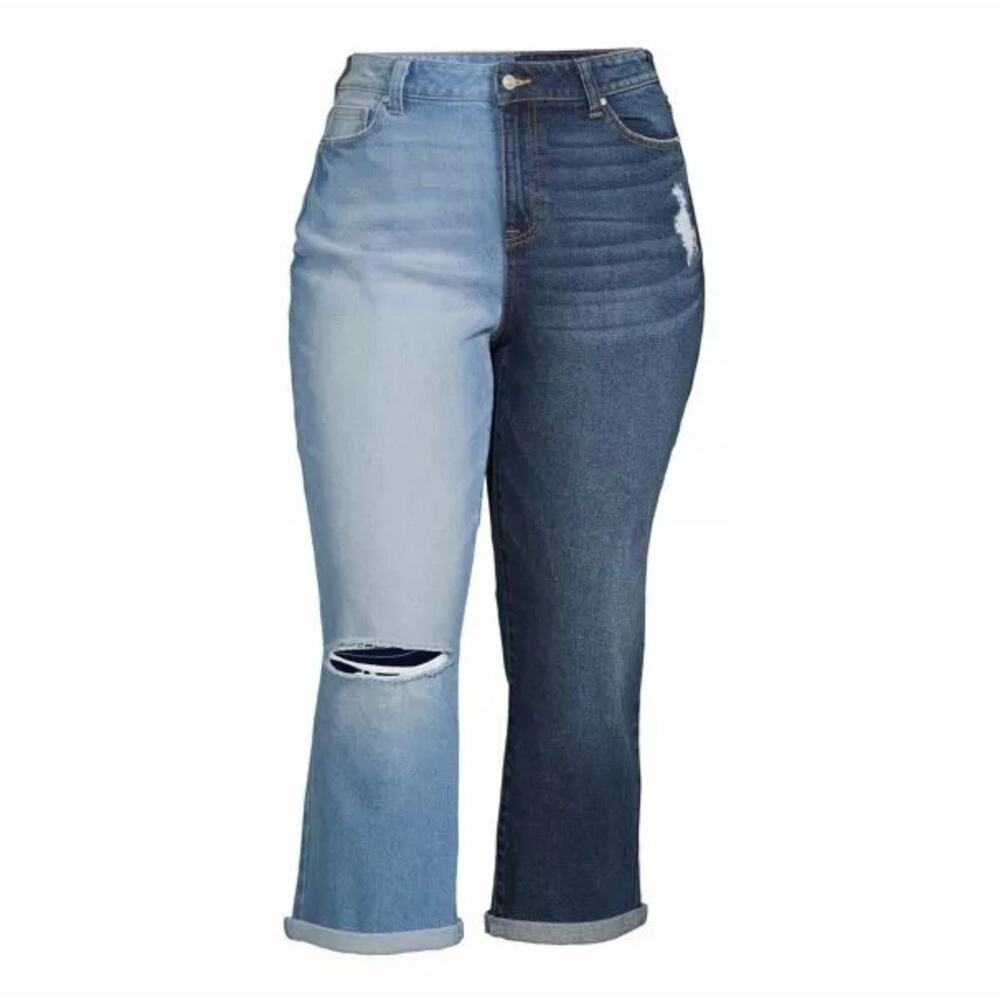 No Boundaries Two Tone Distressed Jeans Juniors 7